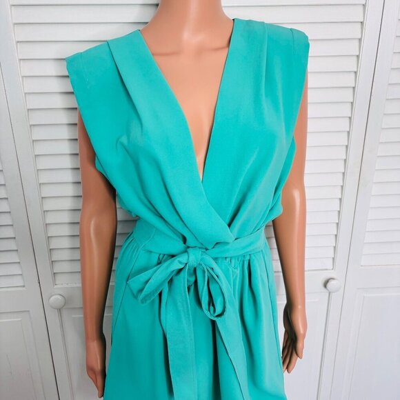 NEW AMANDA UPRICHARD Lamarca Dress In Serpentine Turquoise Size XL - Picture 3 of 9